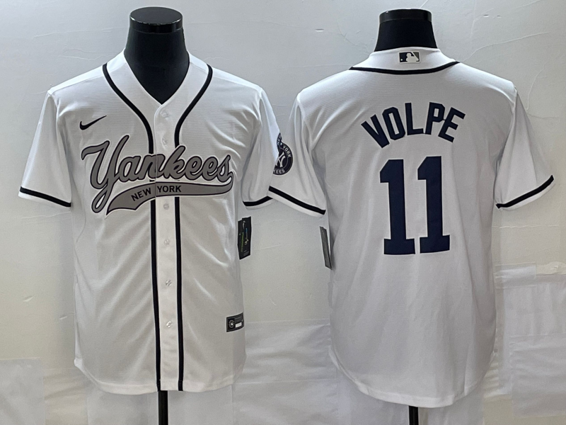 Men's New York Yankees Anthony Volpe #11 White Jersey Joint Edition